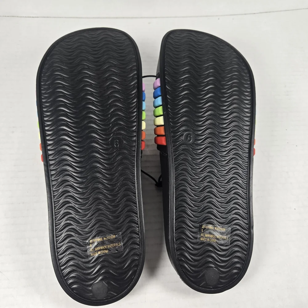 Juicy Couture Women's Wynnie Rainbow Slide Sandals Pool Flip Flops Size 6 - Picture 7 of 10